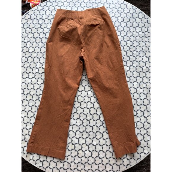 A New Day Womens Brown Side Zip Capri Pants Size 8 Cotton/Spandex Blend - Picture 2 of 5